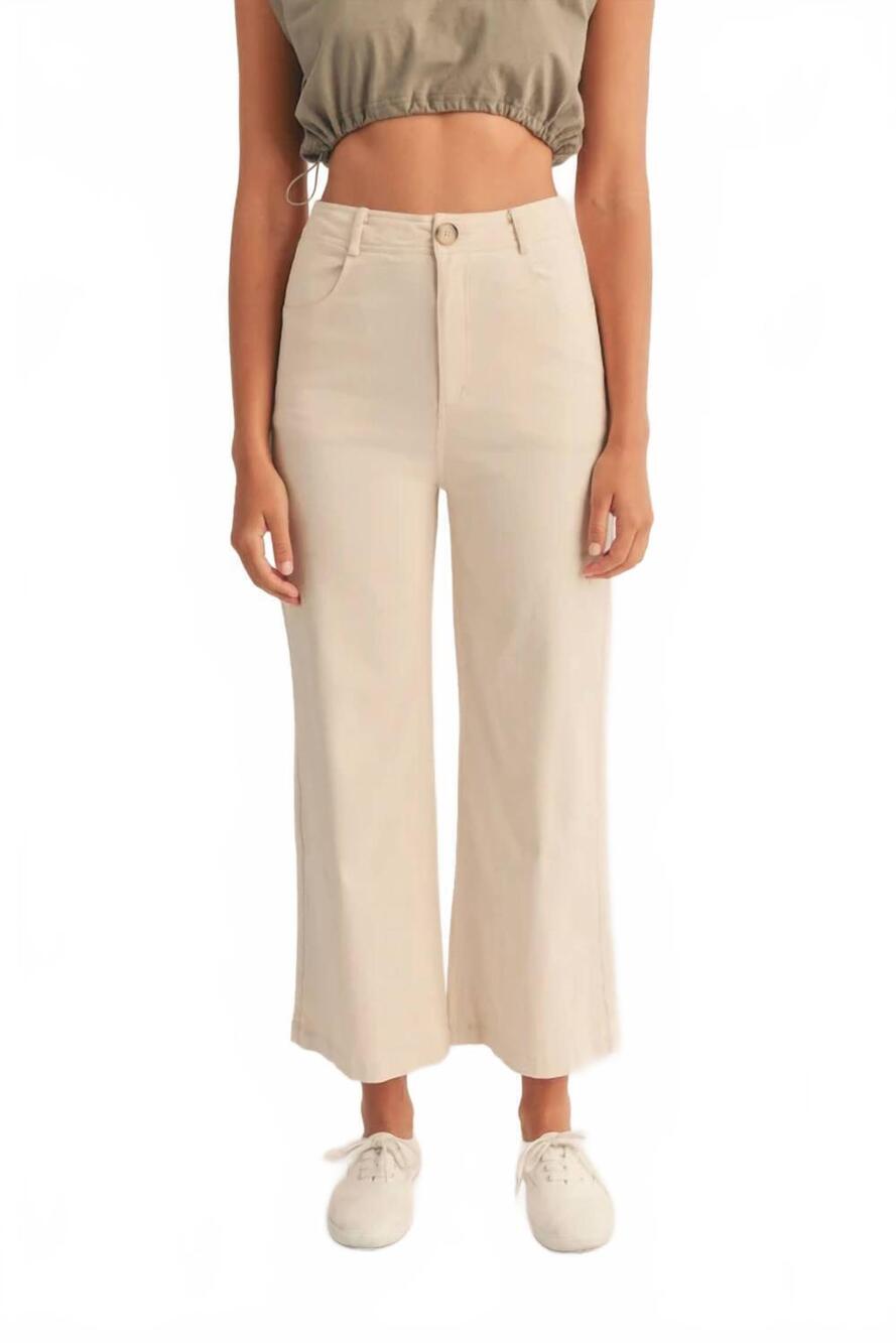 NEW MABLE brie high rise wide leg pants in ecru